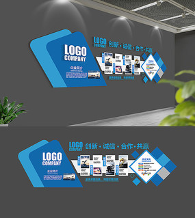 藍(lán)色企業(yè)文化墻設(shè)計(jì) 代理代辦服務(wù)的全方位指南